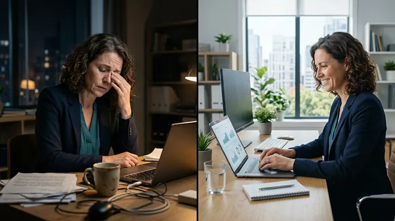 Exhausted person vs Focused person